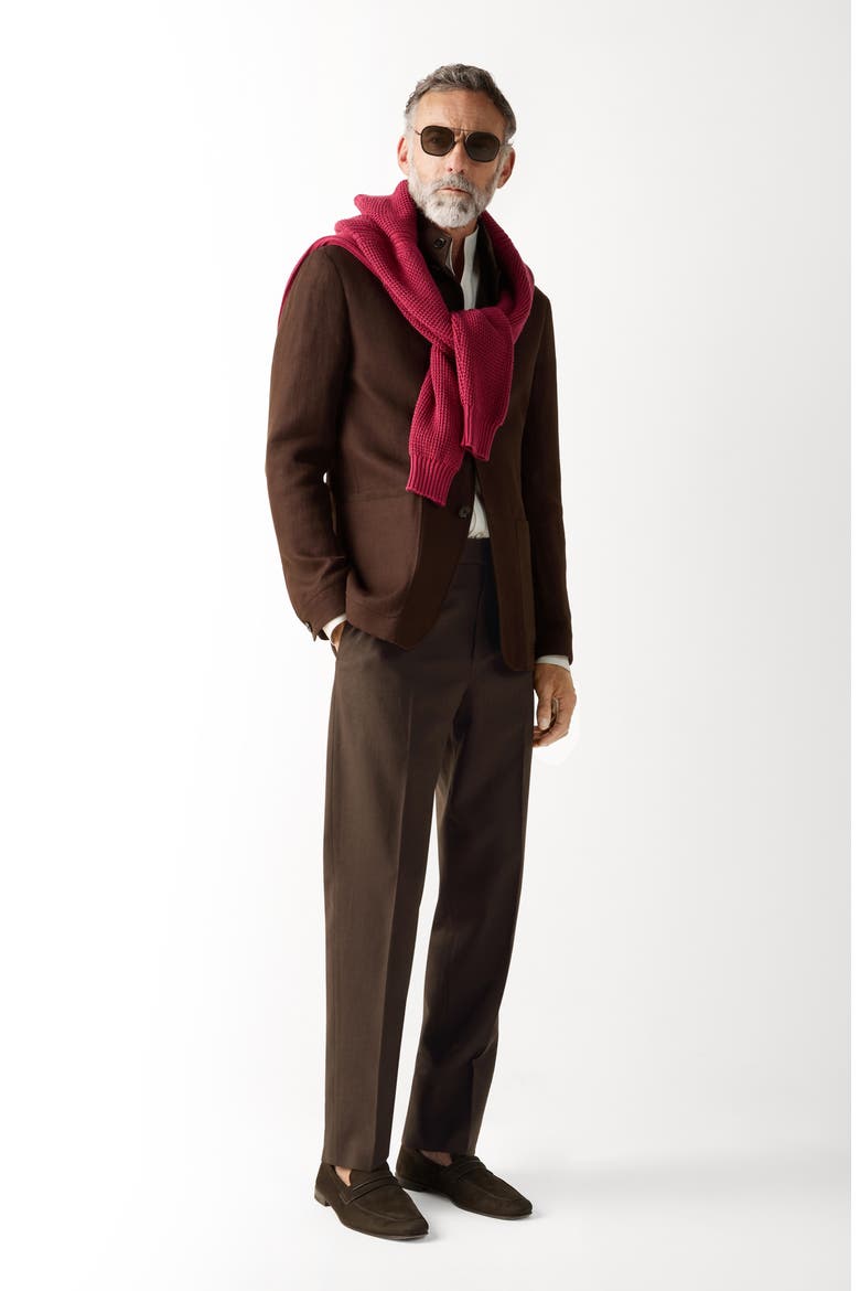 Oasi Lino Il Conte Jacket, Alternate, color, DARK BROWN