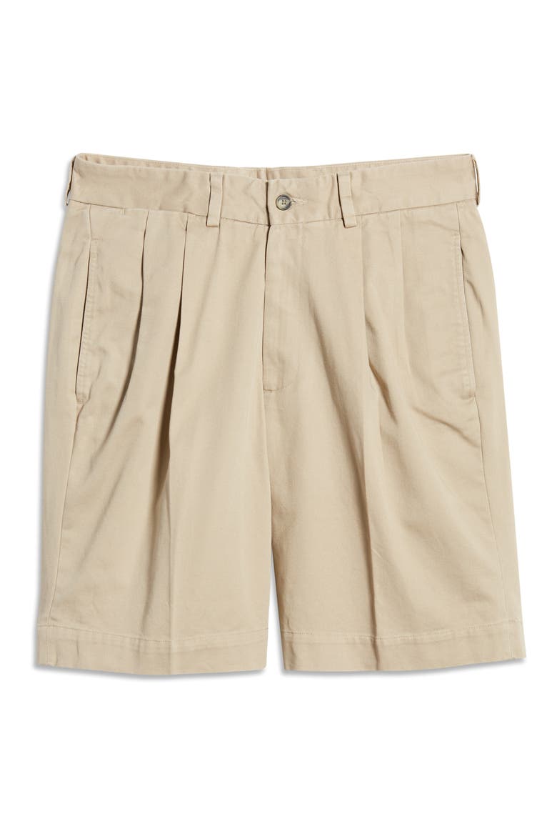 Charleston Khakis Pleated Chino Shorts, Alternate, color, KHAKI