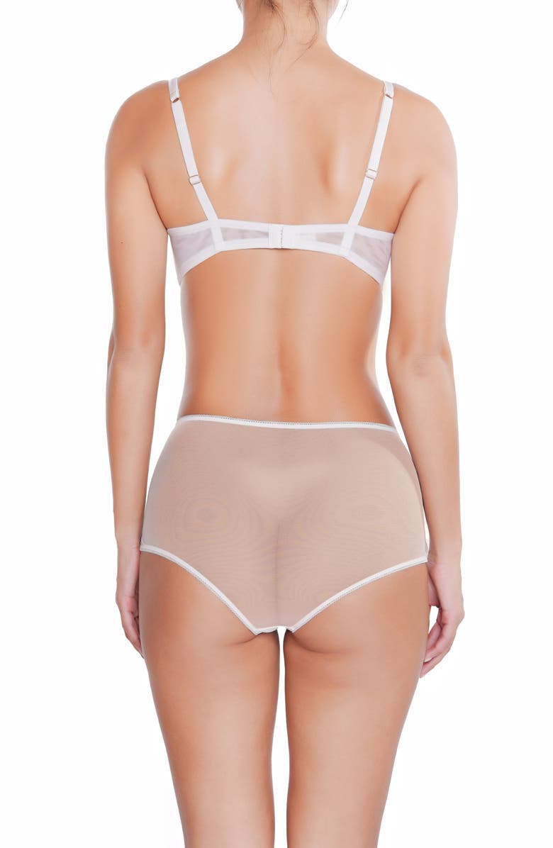Huit Amoureuse High Waist Embroidered Lace Briefs, Alternate, color, White