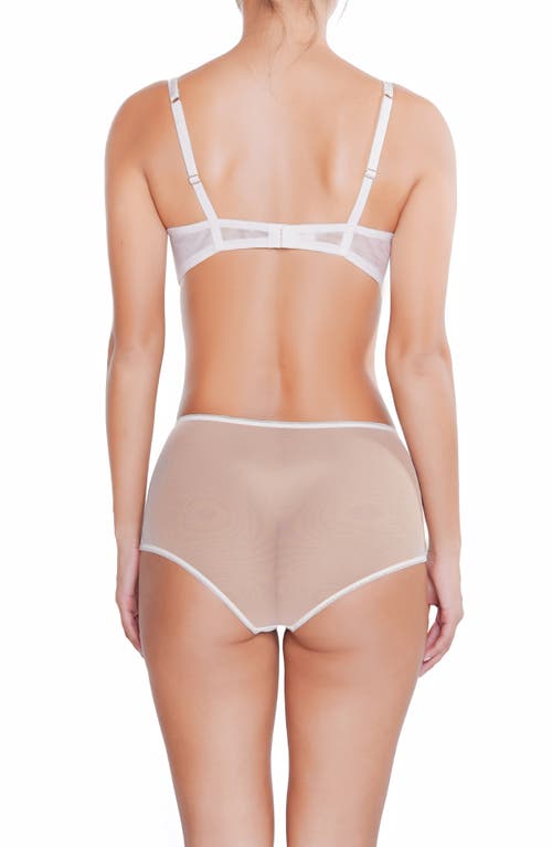 Huit Amoureuse High Waist Embroidered Lace Briefs In White