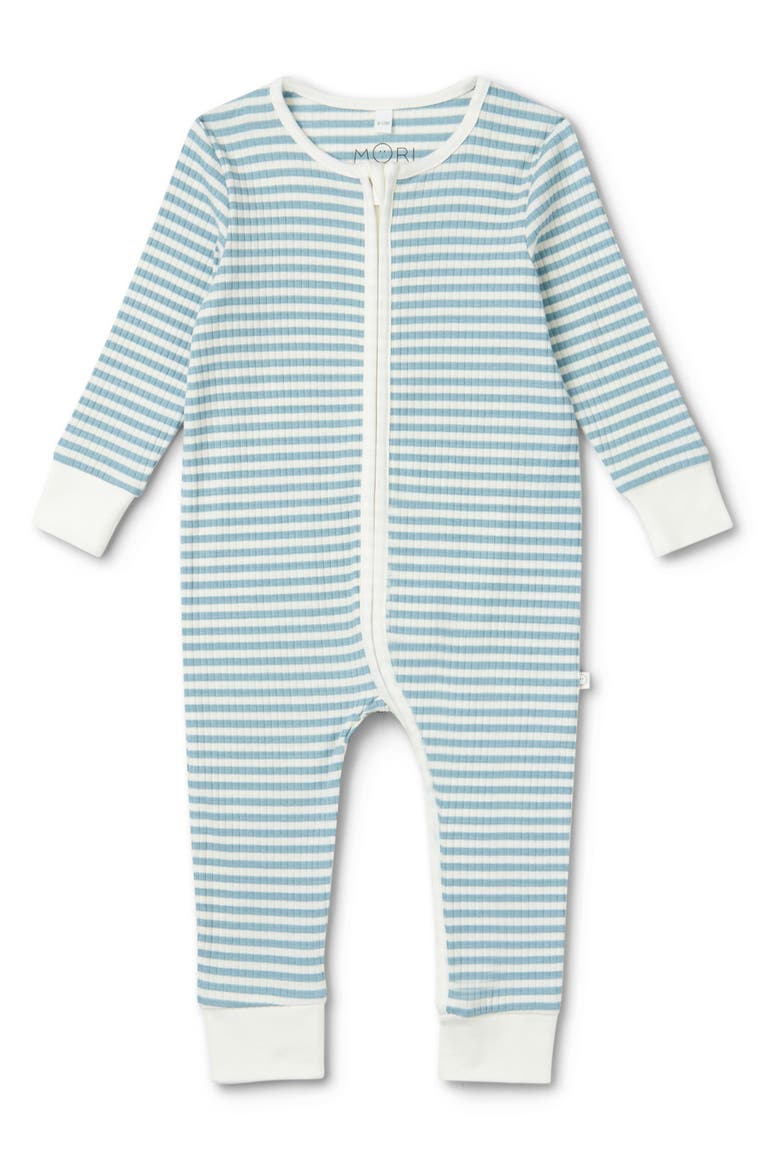 Clever Zip Footie, Main, color, SEA STRIPE