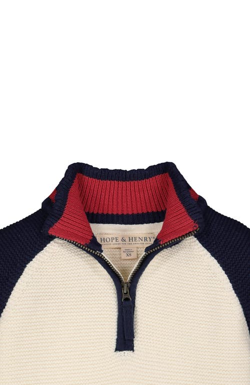 Hope & Henry Baby Boys' Half Zip Ski Sweater, Infant In White
