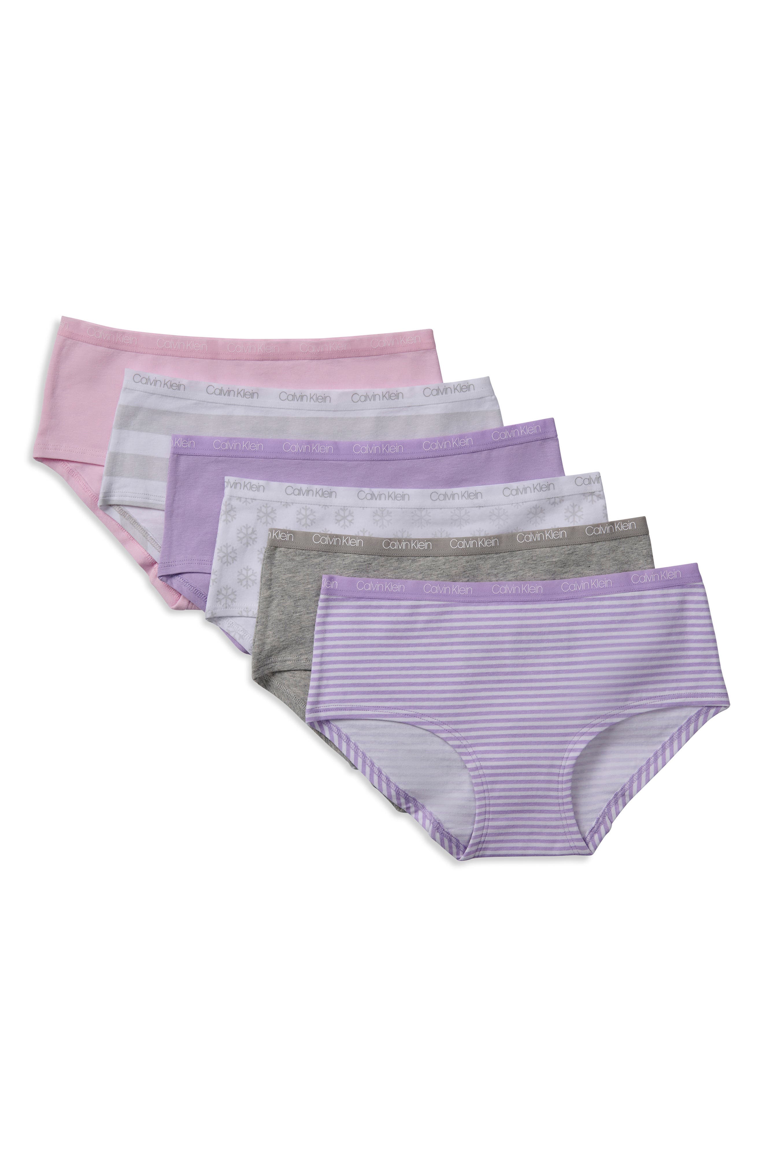 Calvin Klein Kids' 6-Pack Hipster Briefs in Snowflake Stripe 