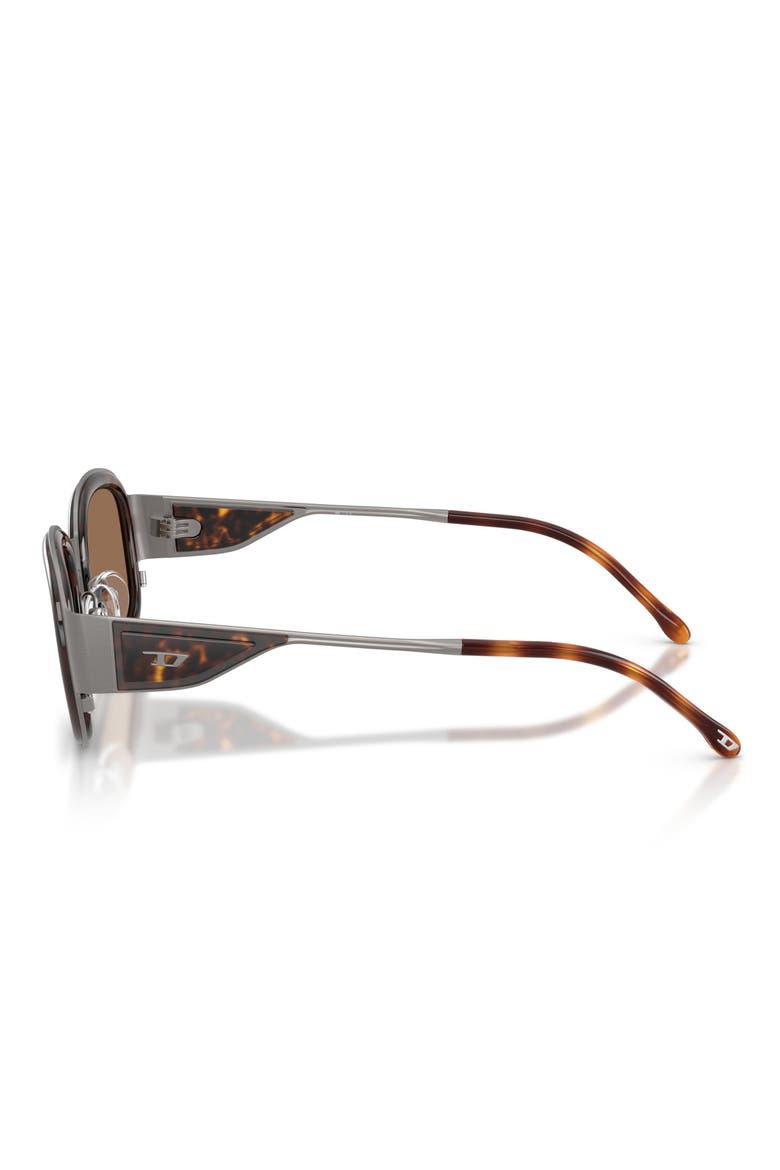 49mm Small Square Sunglasses, Alternate, color, BRUSHED GUNMETAL / DARK BROWN