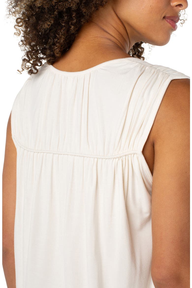 Shirred Sleeveless Knit Top, Alternate, color, WHIPPED CREAM
