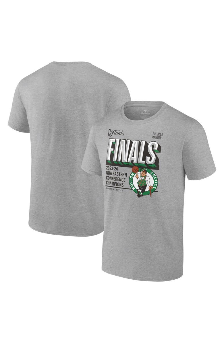 FANATICS Men's Fanatics Steel Boston Celtics 2024 Eastern Conference Champions Locker Room Post Up Move T-Shirt, Main, color, Steel