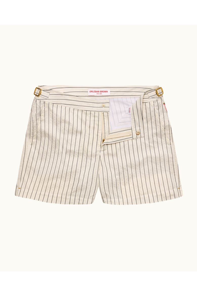 Setter Seersucker Shorter Length Tailored  Swim Shorts, Alternate, color, LATTE