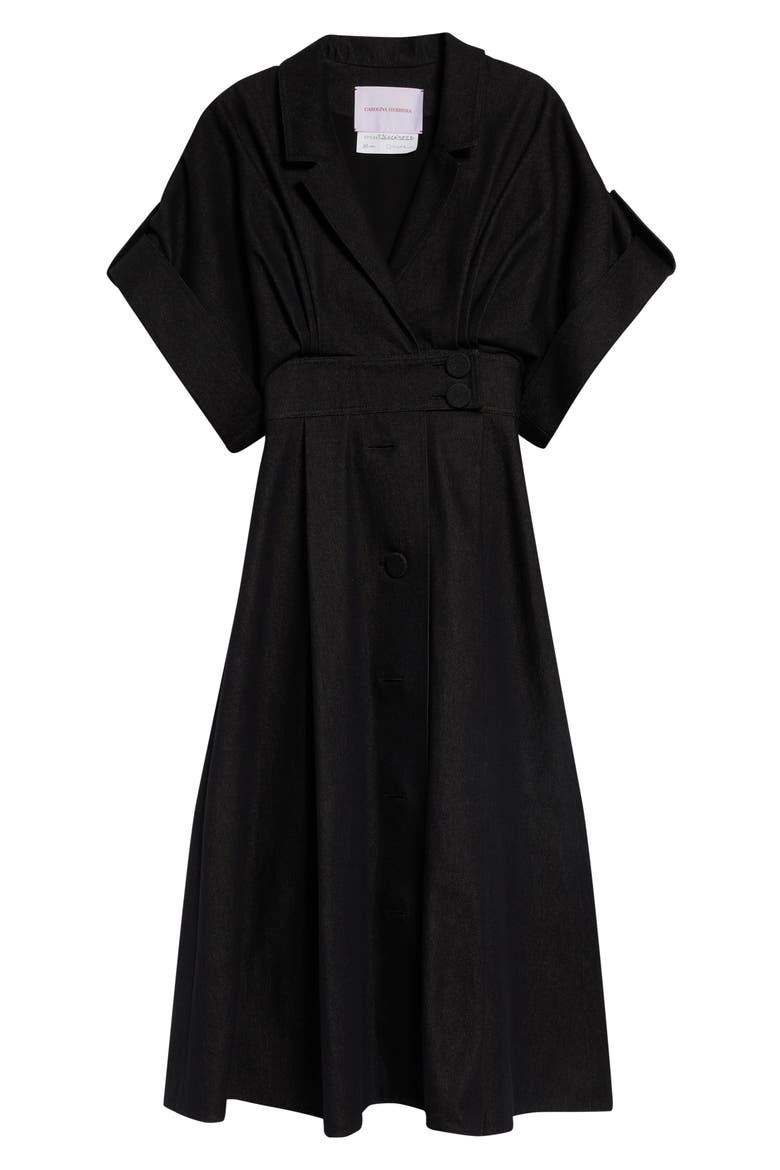 Cotton Midi Shirtdress, Alternate, color, BLACK