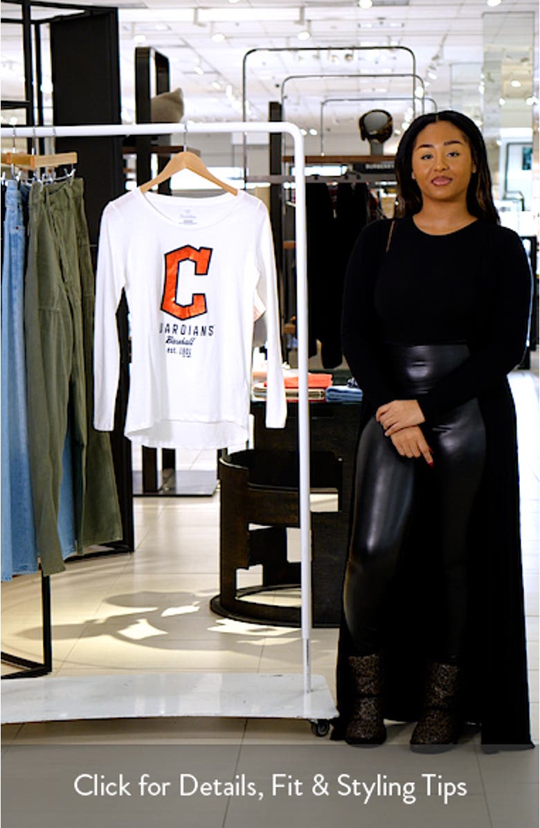 Women's Fanatics Branded White Cleveland Guardians Long Sleeve T-Shirt, sales video thumbnail