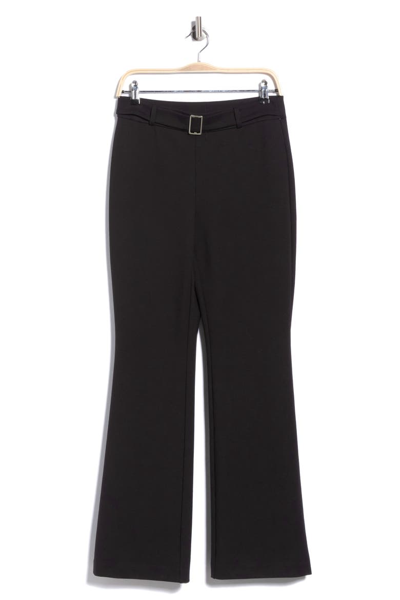 Belted Bootcut Pants, Alternate, color, BLACK