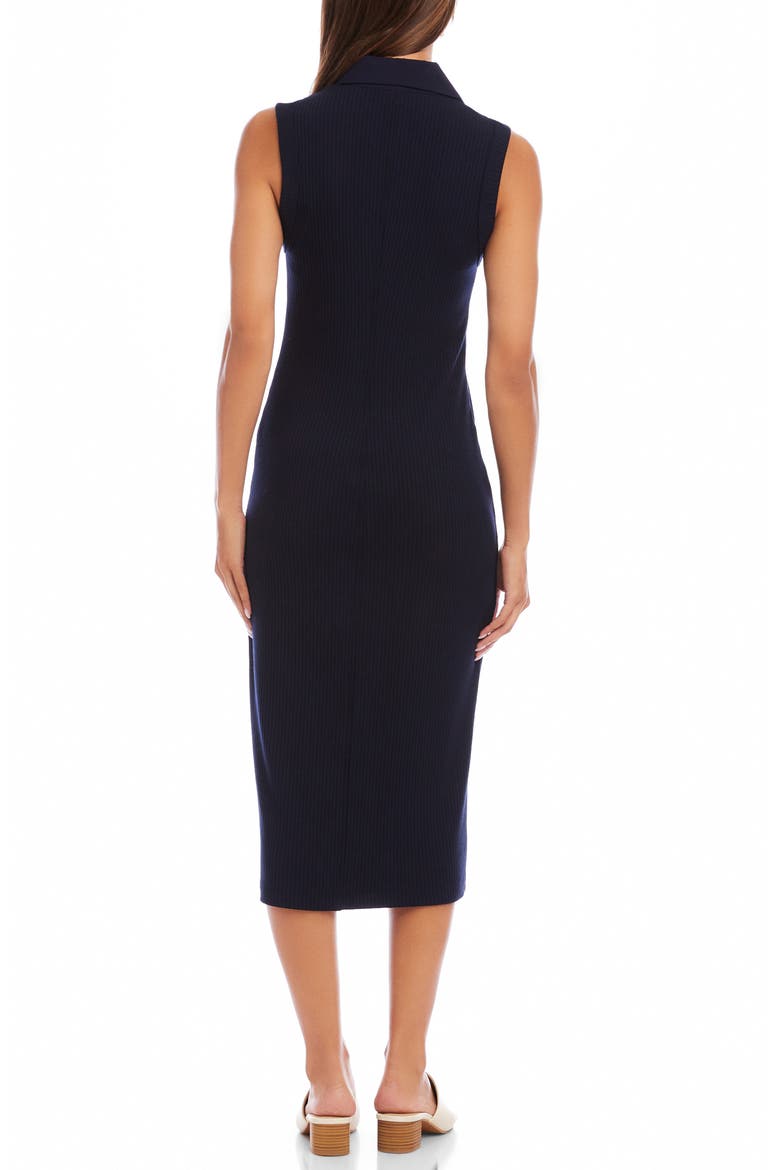 Sleeveless Knit Button-Up Midi Dress, Alternate, color, NAVY