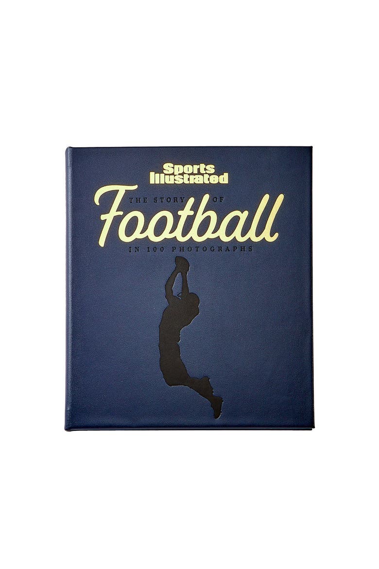 The Story of Football Leather Coffee Table Book, Main, color, Navy