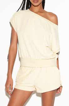 Spiritual Gangster Palmer One-Shoulder Terry Top
