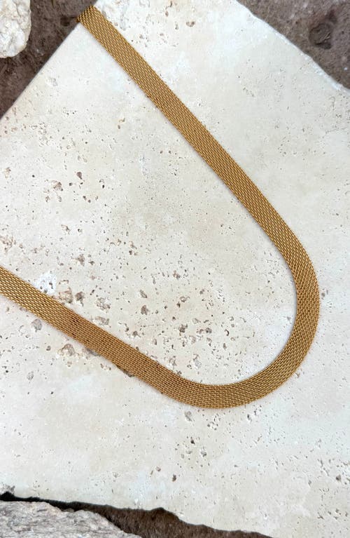 Adornia Tarnish Resistant 18k Gold Plated Mesh Chain Necklace In Gold
