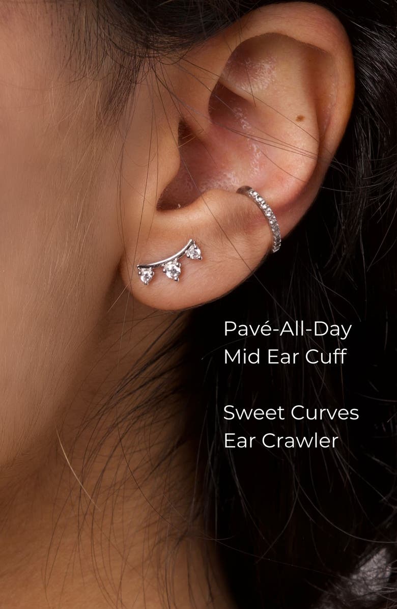 Seed2Stone Sweet Curves Ear Crawlers, Alternate, color, Silver