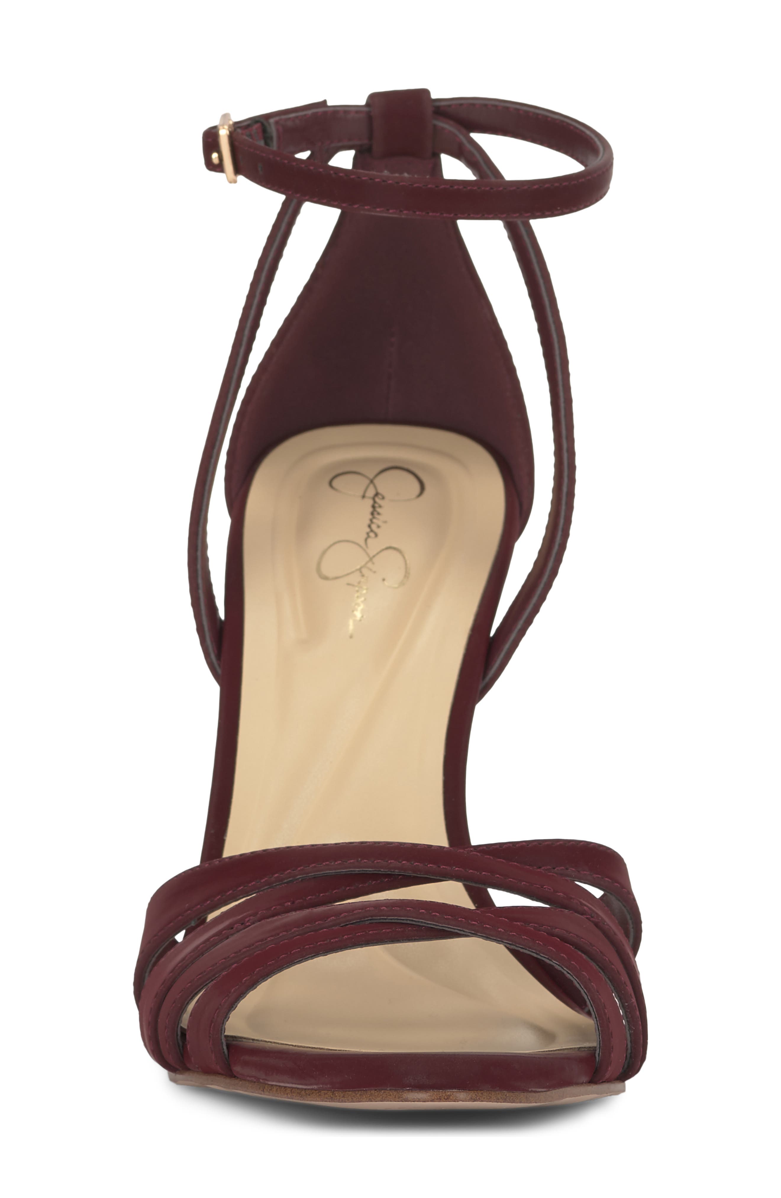 Calisa Ankle Strap Sandal, Alternate, color, DARK CHERRY