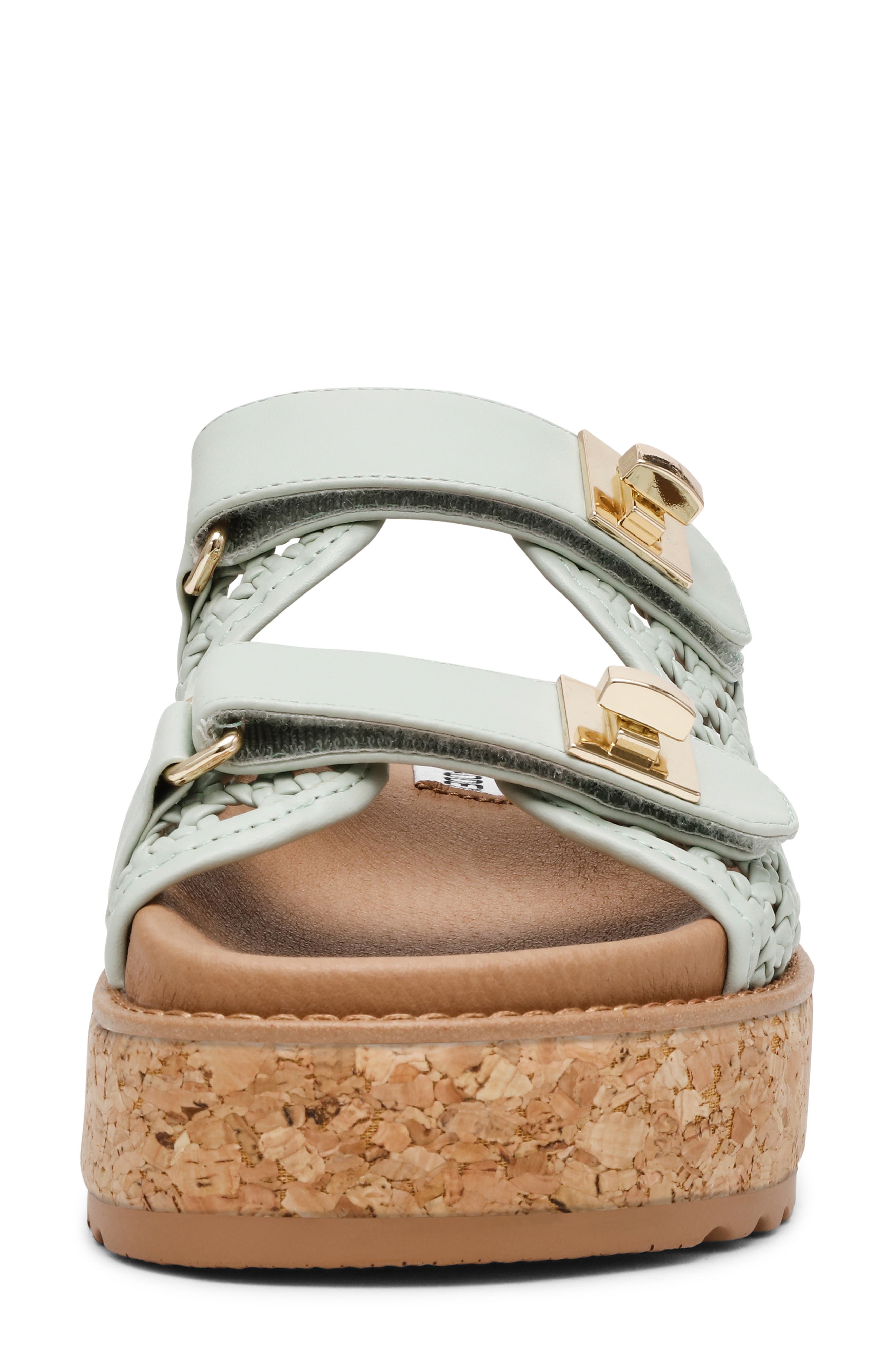 Bigschmona Platform Slide Sandal, Alternate, color, MINT RAFFIA