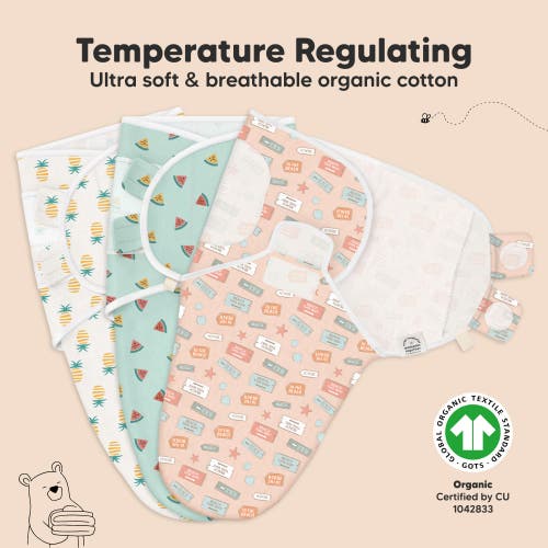 Keababies 3-pack Soothe Swaddle Wraps In Beach Day