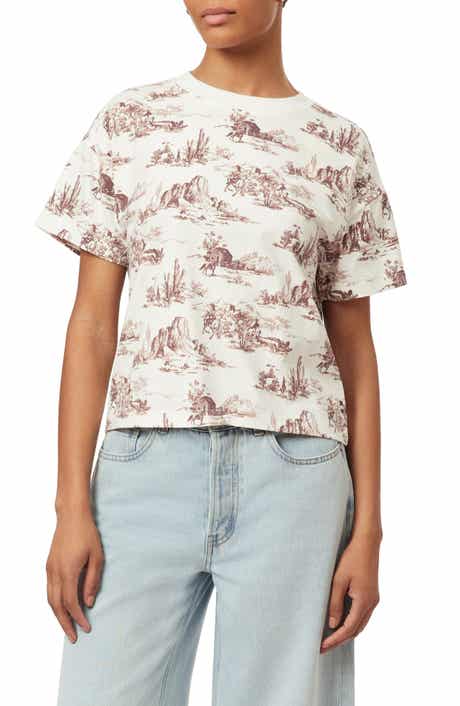 Scotch & Soda Dyed Boxy Crop Graphic T-Shirt