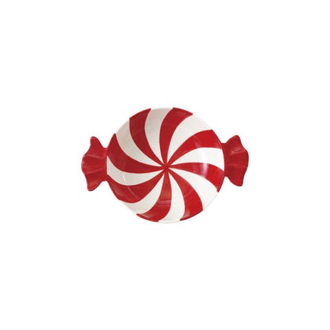 Peppermint Swirl Dolomite Candy Bowl
