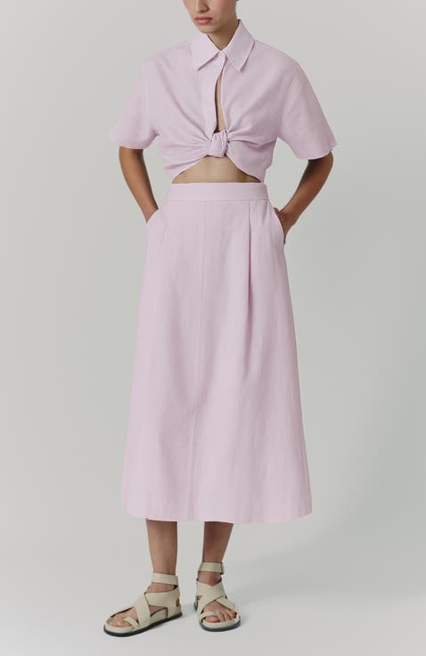 Myriam Short Sleeve Knot Front Cotton Top