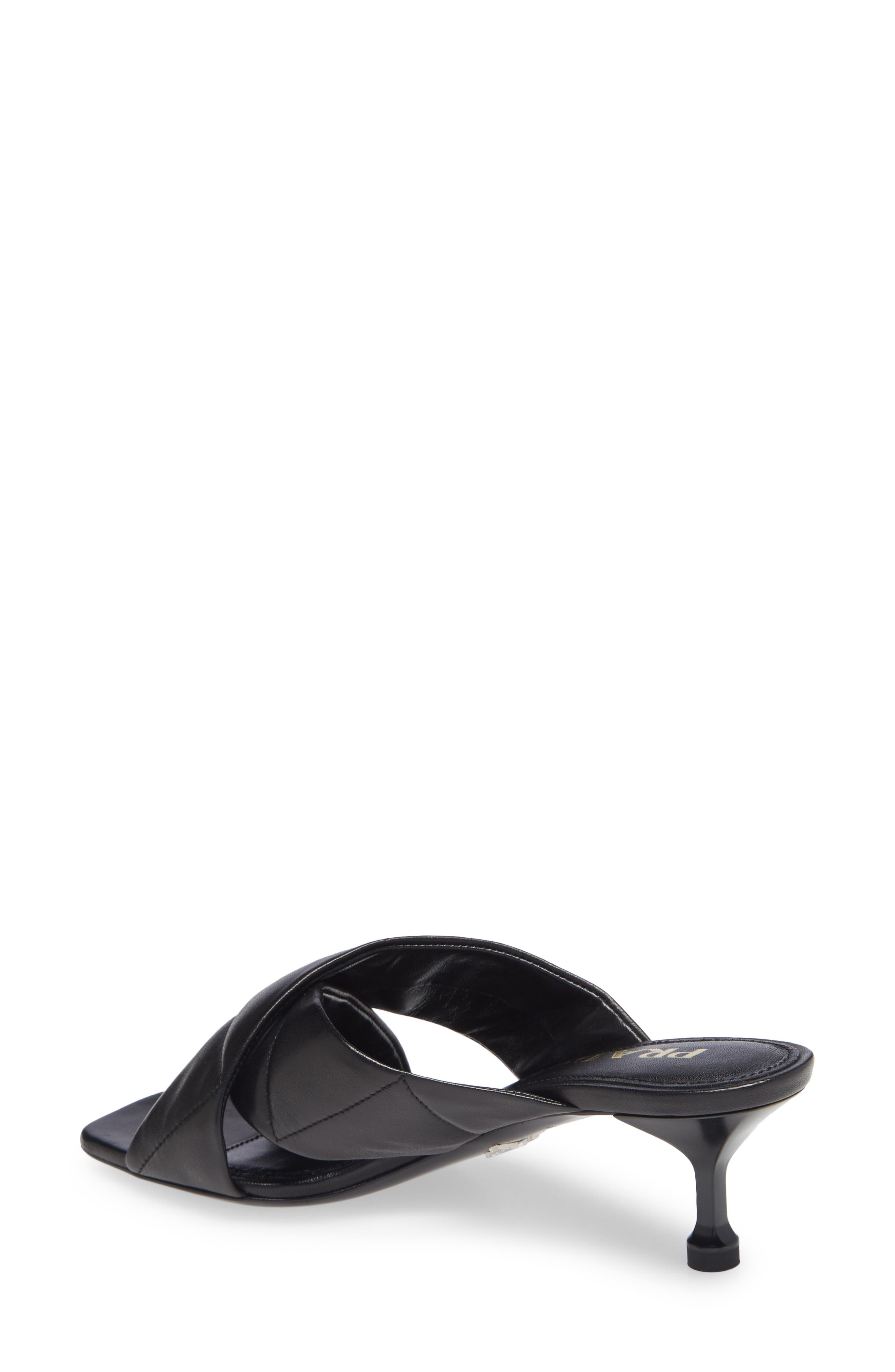 Prada Logo Matelassé Slide Sandal, Alternate, color, 