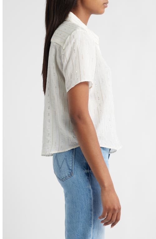 Vince Camuto Beaded Button-up Shirt In White