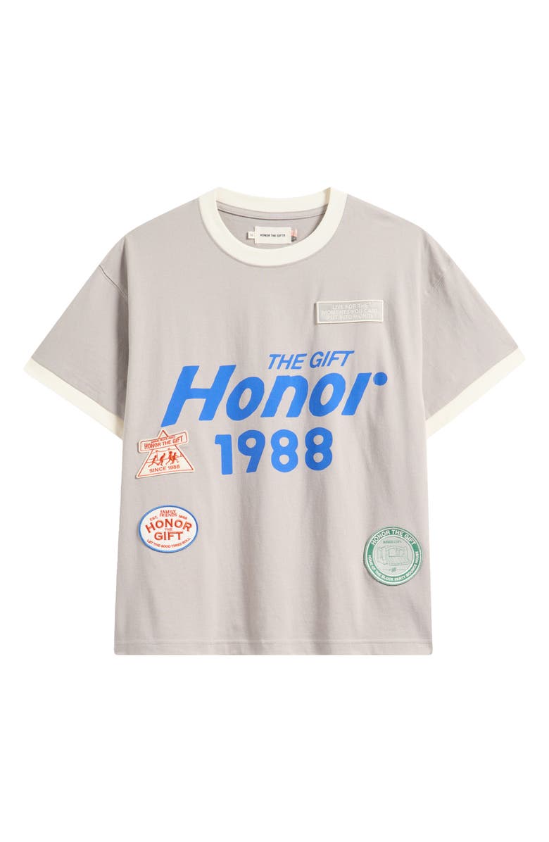HONOR THE GIFT Mulitbox Ringer Graphic T-Shirt, Alternate, color, Stone