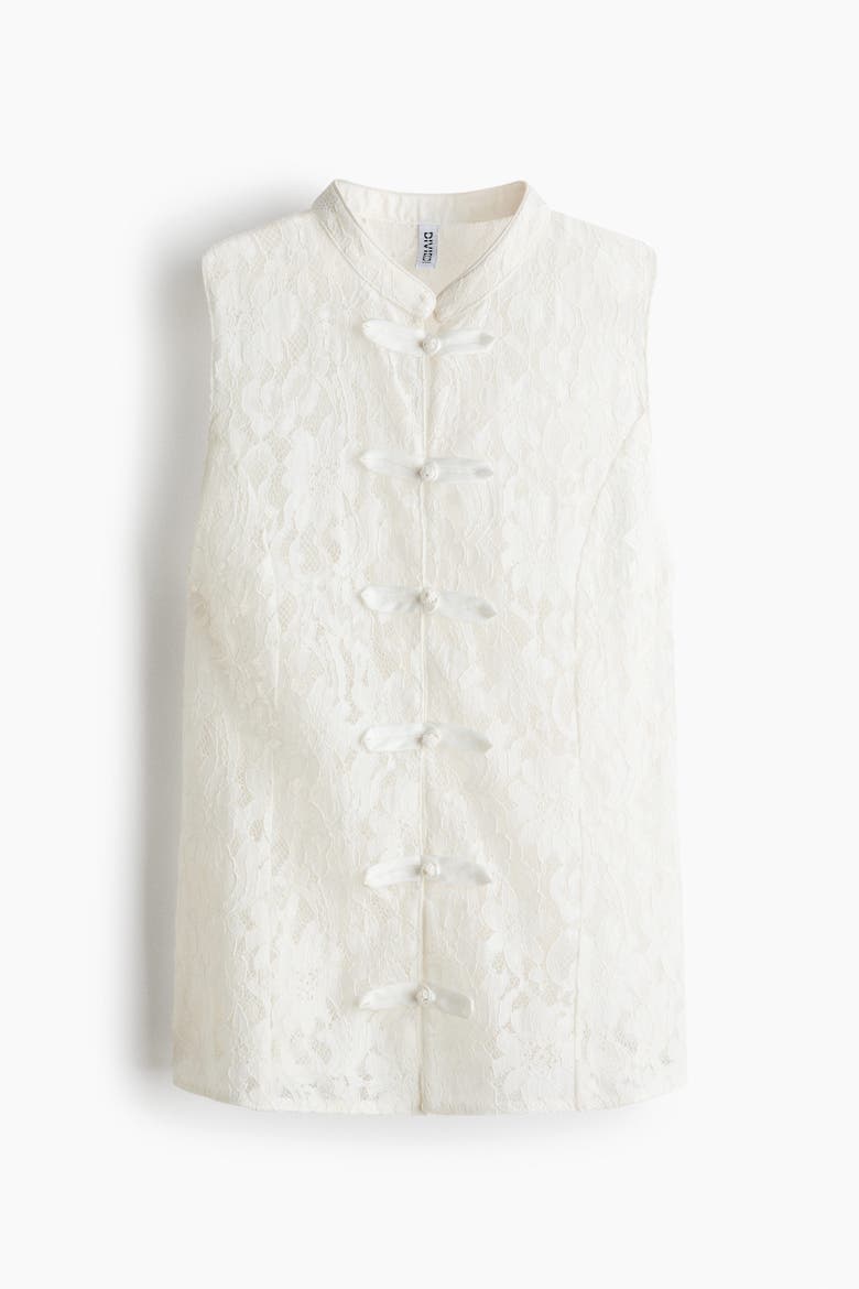 Lace Vest, Alternate, color, White