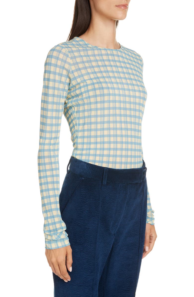 Acne Studios Estah Check Print Long Sleeve T-Shirt, Alternate, color,