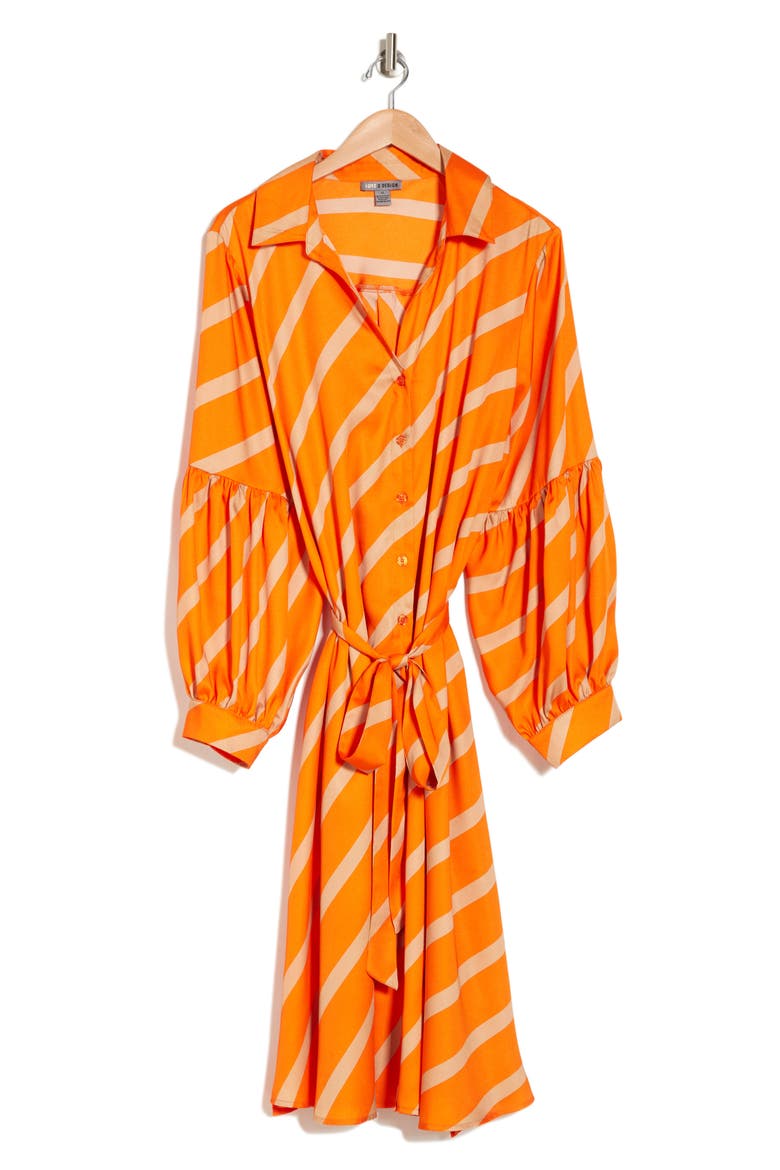 Castaway Stripe Long Sleeve Shirtdress, Alternate, color, EXUBERANCE/ ICED COFFEE