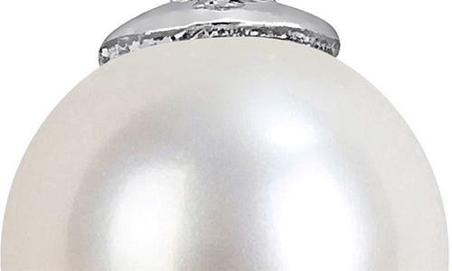 Delmar Moissanite & Cultured Freshwater Pearl Drop Earrings In White