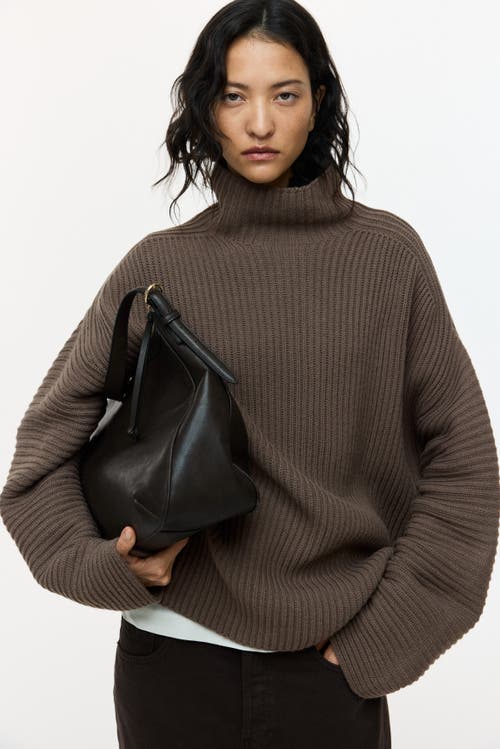 H&M Rib-knit Wool-blend Jumper in Dark Taupe at Nordstrom, Size Large