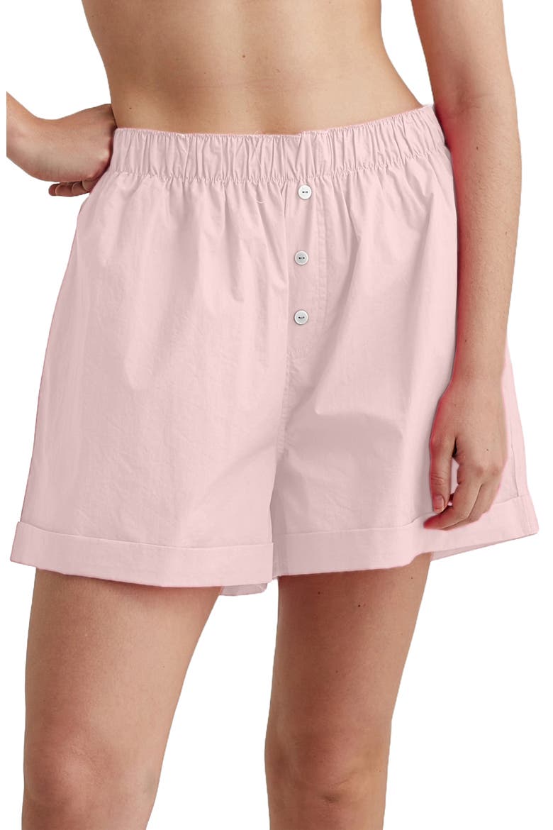 Boyfriend Cotton Boxer Shorts, Main, color, PAPINELLE PINK