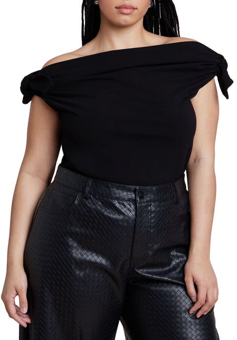 Off Shoulder Top With Ties (Plus)