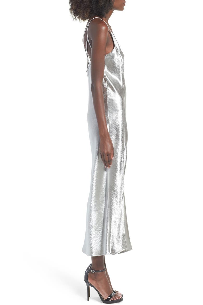 Satin Slipdress, Alternate, color, SILVER