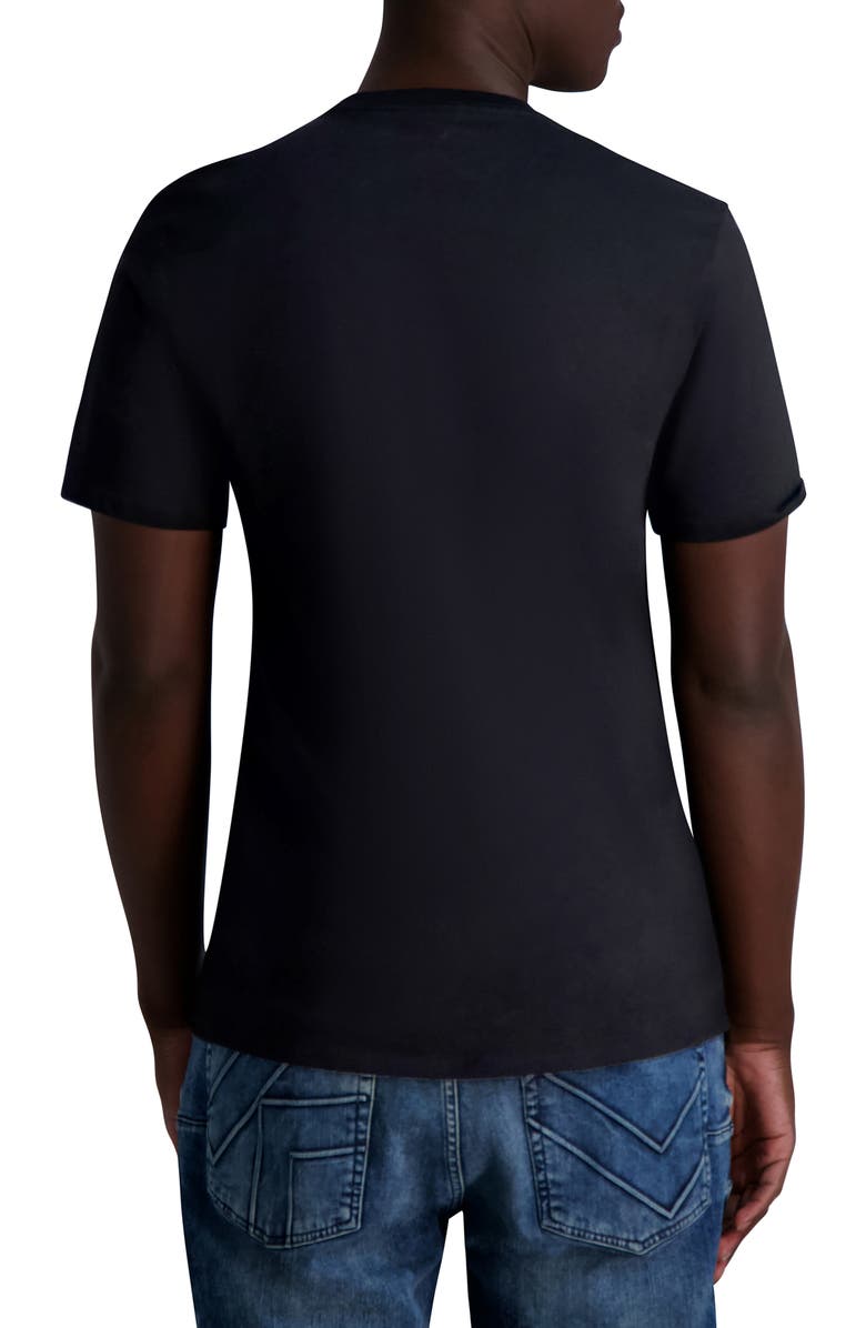 KARL LAGERFELD PARIS Karl Race Stripe Logo Graphic T-Shirt, Alternate, color,