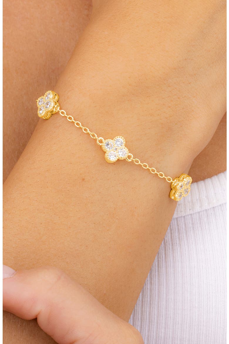 Vesna Petal Station Bracelet, Alternate, color, GOLD