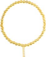 Adornia Faux Pearl Initial Charm Beaded Bracelet