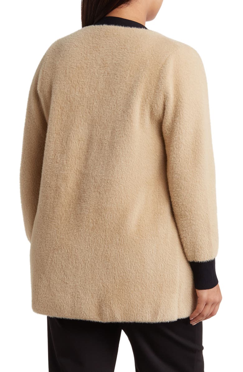 Renee C Contrast Trim Longline Cardigan, Alternate, color, Taupe