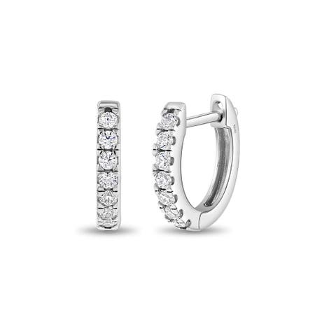 Small Multi Clear Cubic Zirconia Huggie Earrings