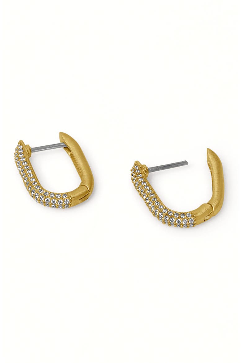 Small Juliette Pavé Hinged Hoop Earrings, Alternate, color, WHITE TOPAZ/ GOLD