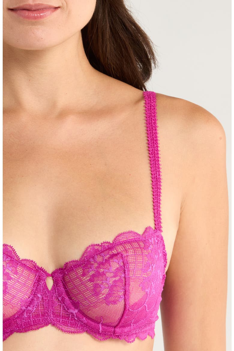 Reve Sheer Underwire Demi Cup Bra, Alternate, color, AZALEA