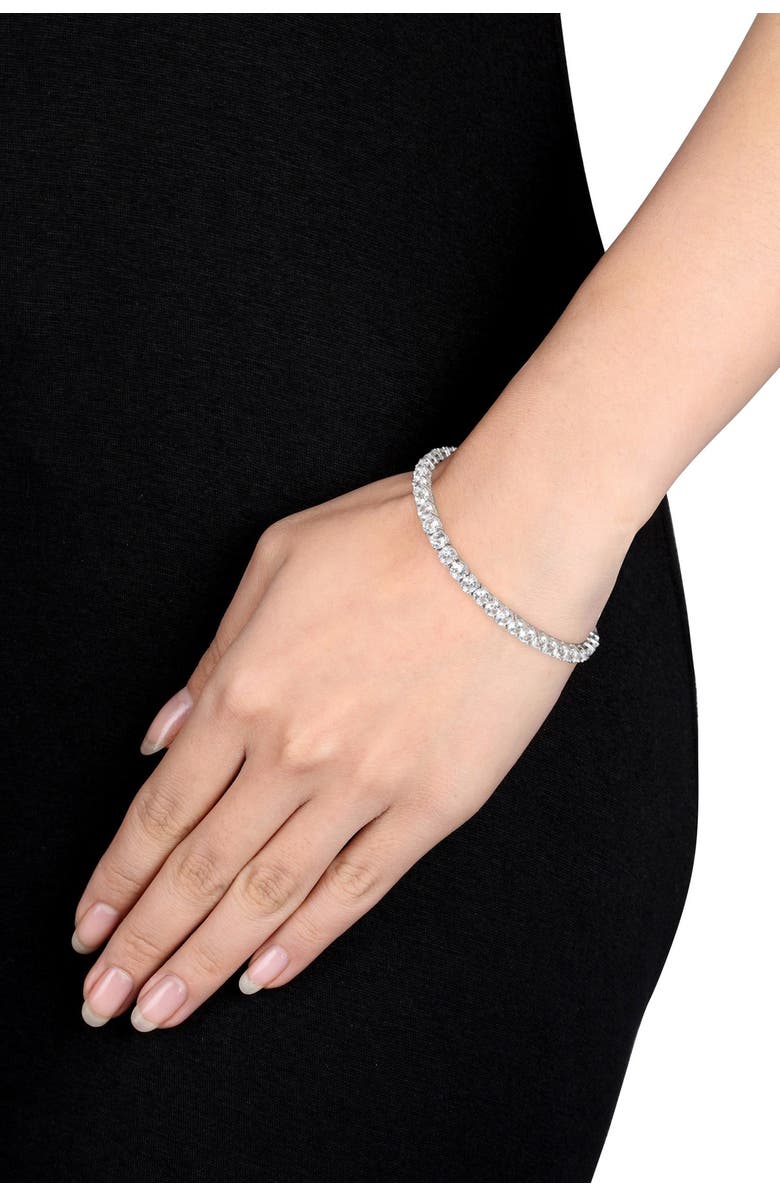 DELMAR Created White Sapphire Tennis Bracelet, Alternate, color, 