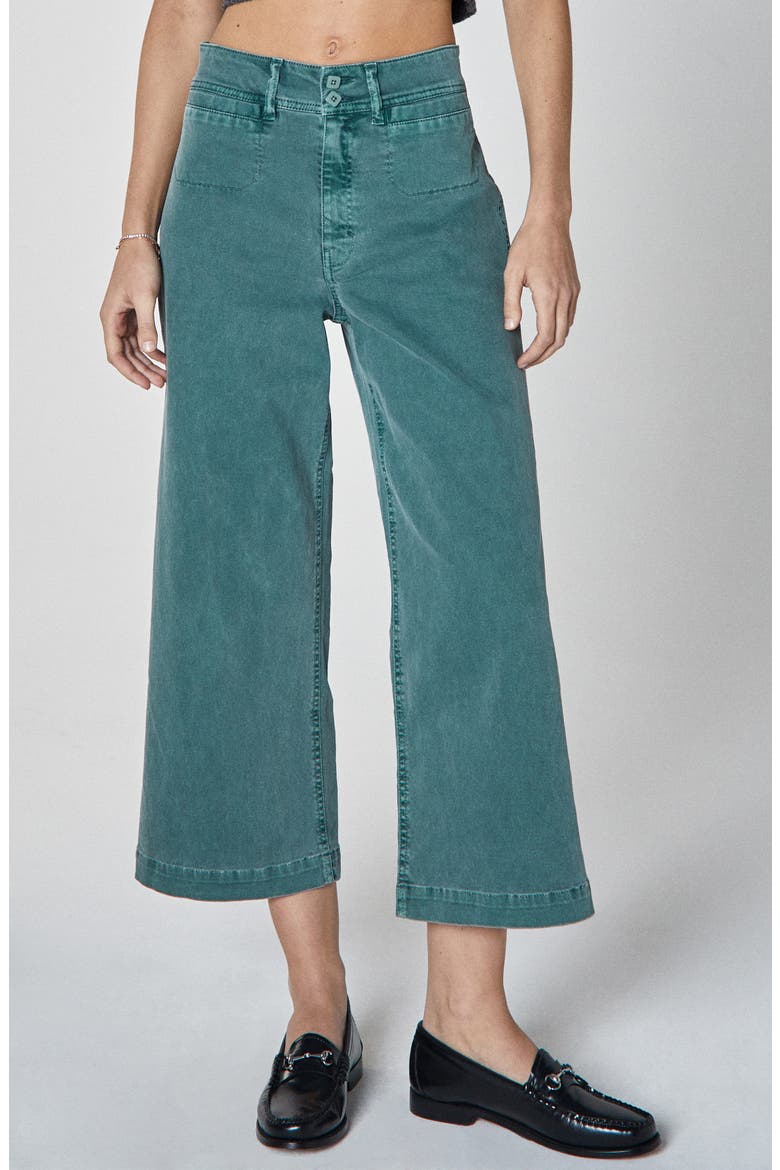 Gemma Crop Wide Leg Jeans, Main, color, GREEN