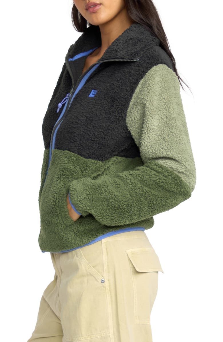 Billabong Switchback Zip High Pile Fleece Jacket, Alternate, color, Hunter