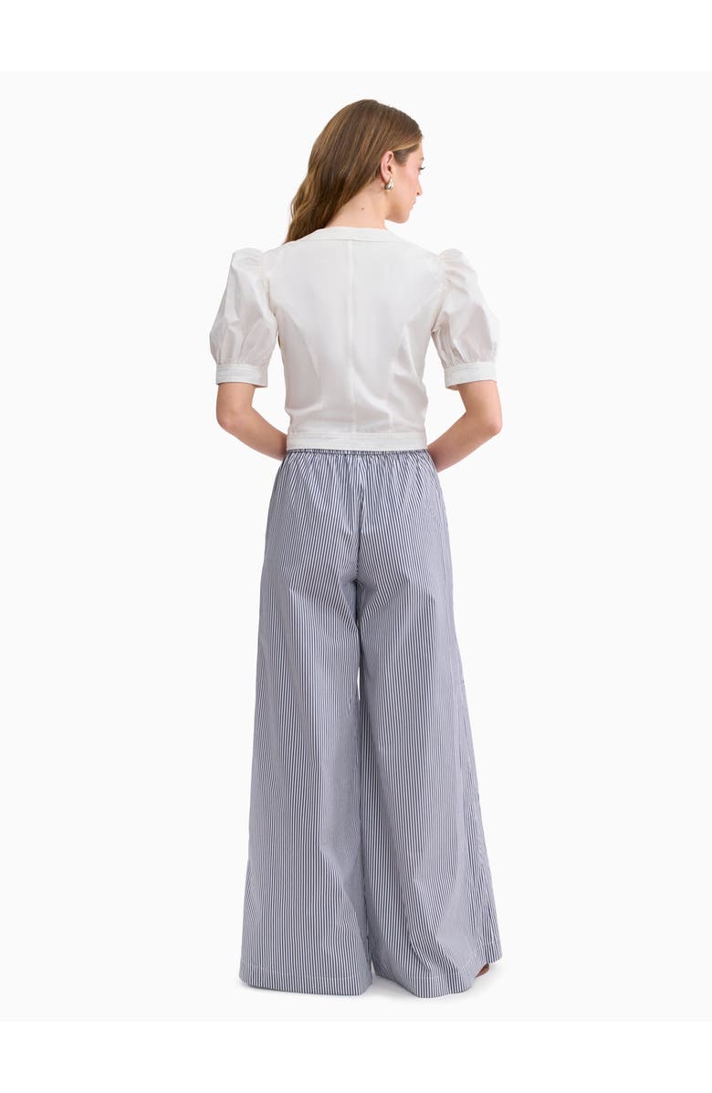 Rebecca Taylor Joselene Poplin Pant, Alternate, color, Navy Stripe