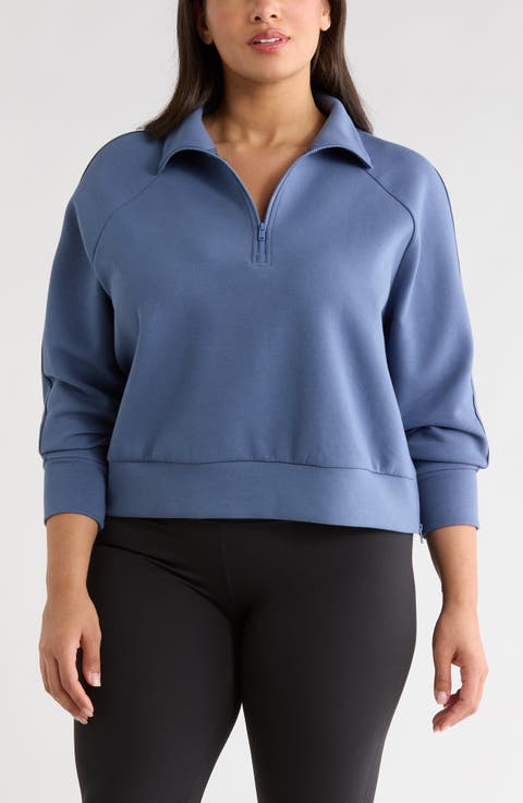 Sporty Half-Zip Pullover (Plus)