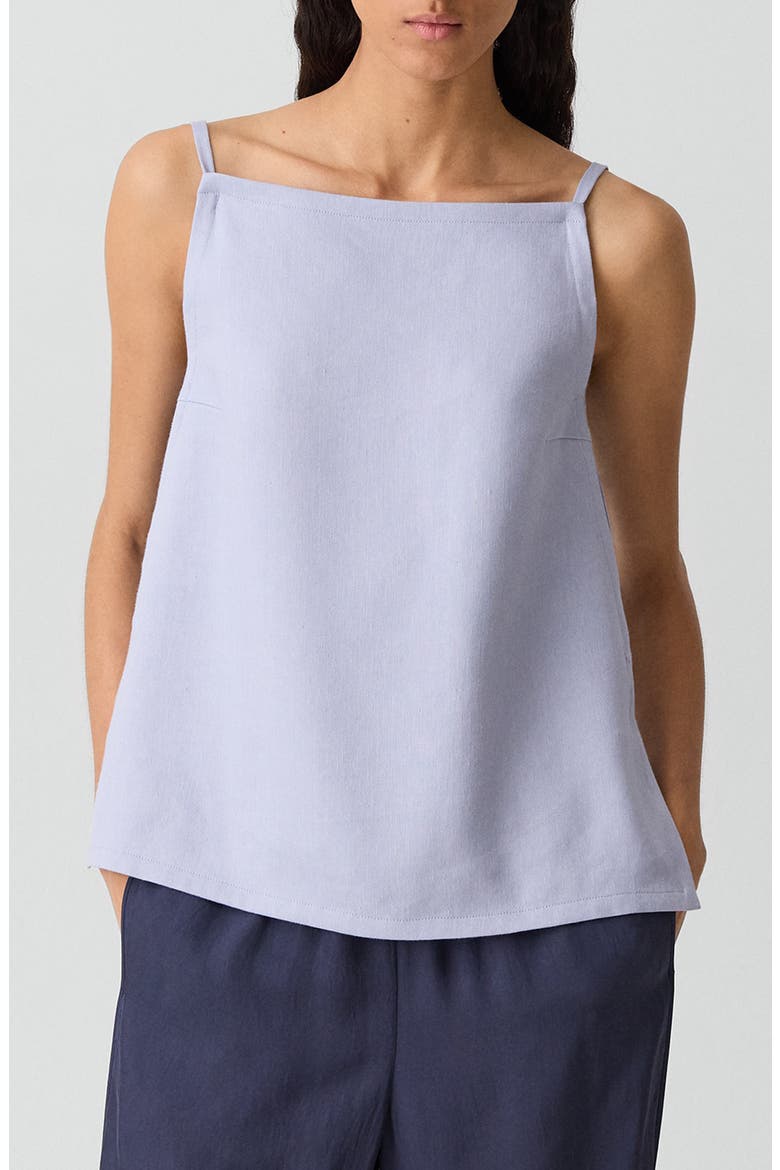 Apron Linen Blend Tank, Main, color, CORNFLOWER