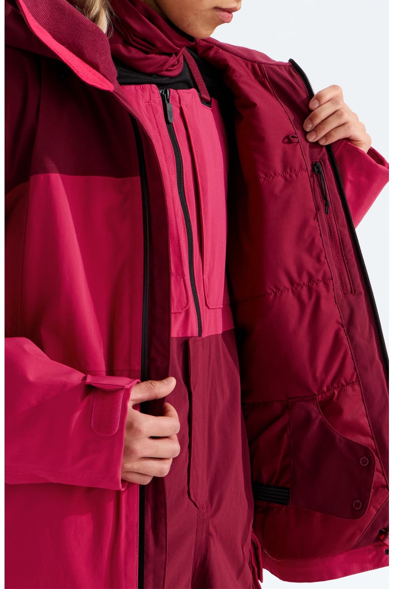 Freedom Insulated Waterproof Hooded Jacket, Alternate, color, LALI GURAN/ BURGUNDY CRUSH